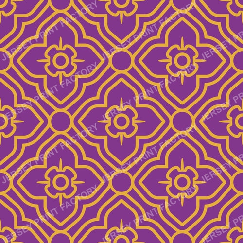 Thai Floral Pattern in Traditional Southeast Asian Style . Golden/Purple