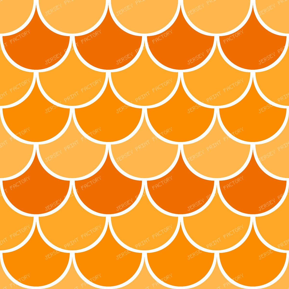 Blue Mermaid Scales, Dragon Scales, Fish Scales, Arch Pattern — Orange