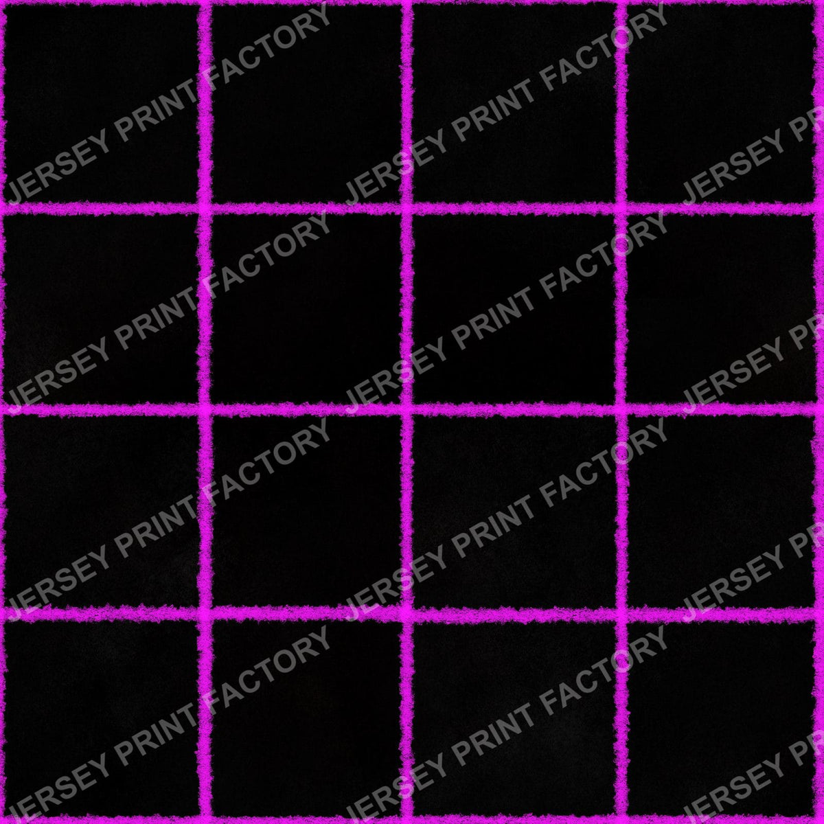 Neon Pink Chalk Grid Lines on Black - Squares, Check