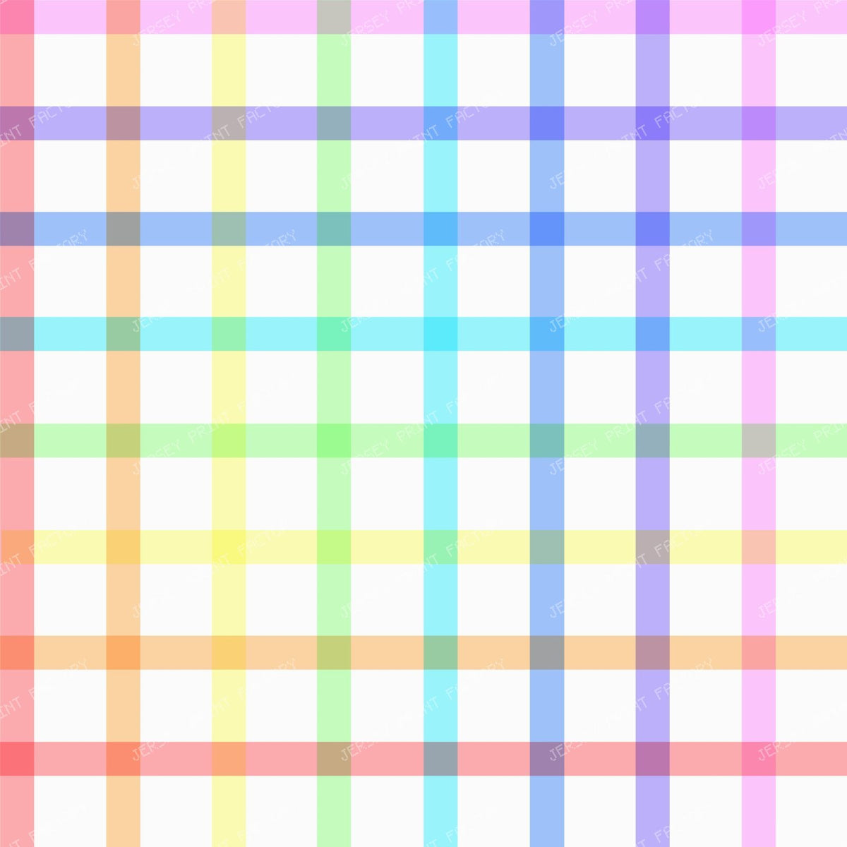 Bold Pastel Rainbow Plaid Fabric Colorful Checkered Spring Print Bright Easter Gingham Pattern