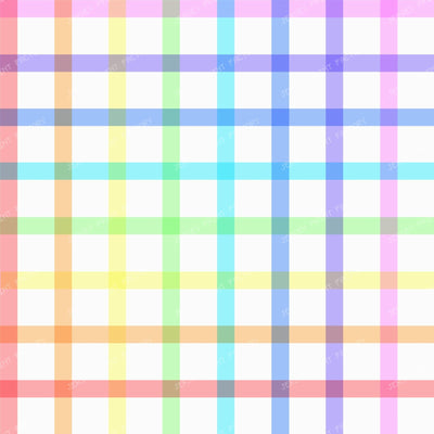 Bold Pastel Rainbow Plaid Fabric Colorful Checkered Spring Print Bright Easter Gingham Pattern