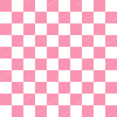 Black and White Squares, Checkered Pattern, Geometric Pattern — Pink