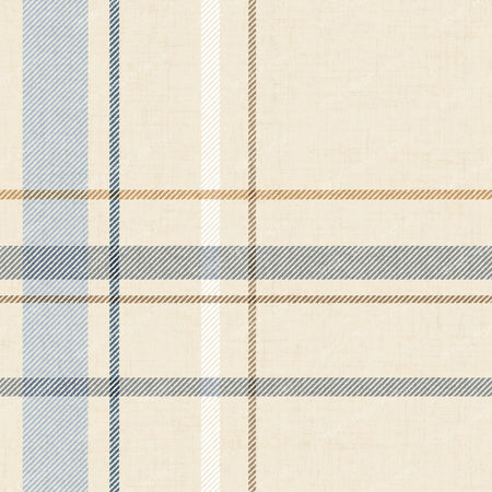 Tartan Plaid Cottagecore Farmhouse Classik Check - Deep Navy Blue — Blue Beige