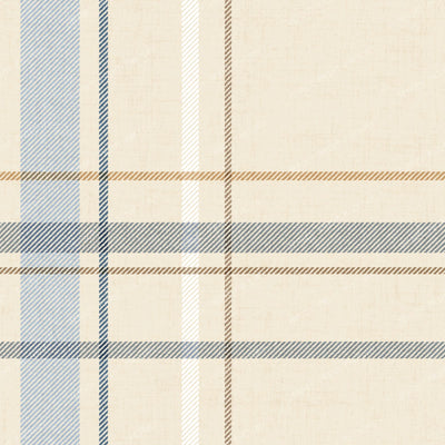 Tartan Plaid Cottagecore Farmhouse Classik Check - Deep Navy Blue — Blue Beige