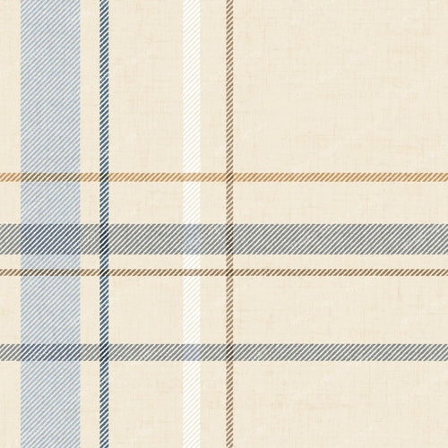 Tartan Plaid Cottagecore Farmhouse Classik Check - Deep Navy Blue — Blue Beige