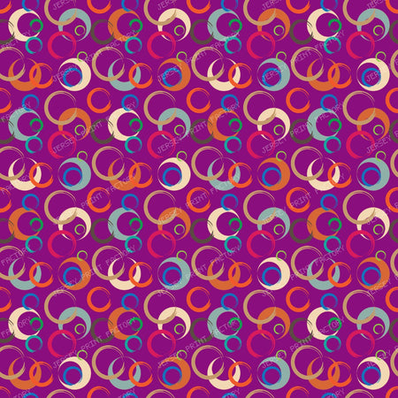 2026 PJP 100 — 01 Crescent Moons Round Brush Strokes - Fuchsia Background