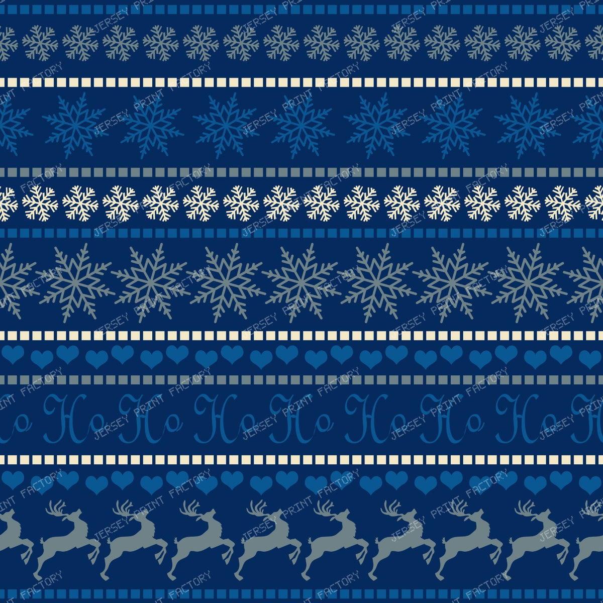 Ugly Christmas Sweater, Snowflakes, Hearts, Reindeer, Blue — Blue 2