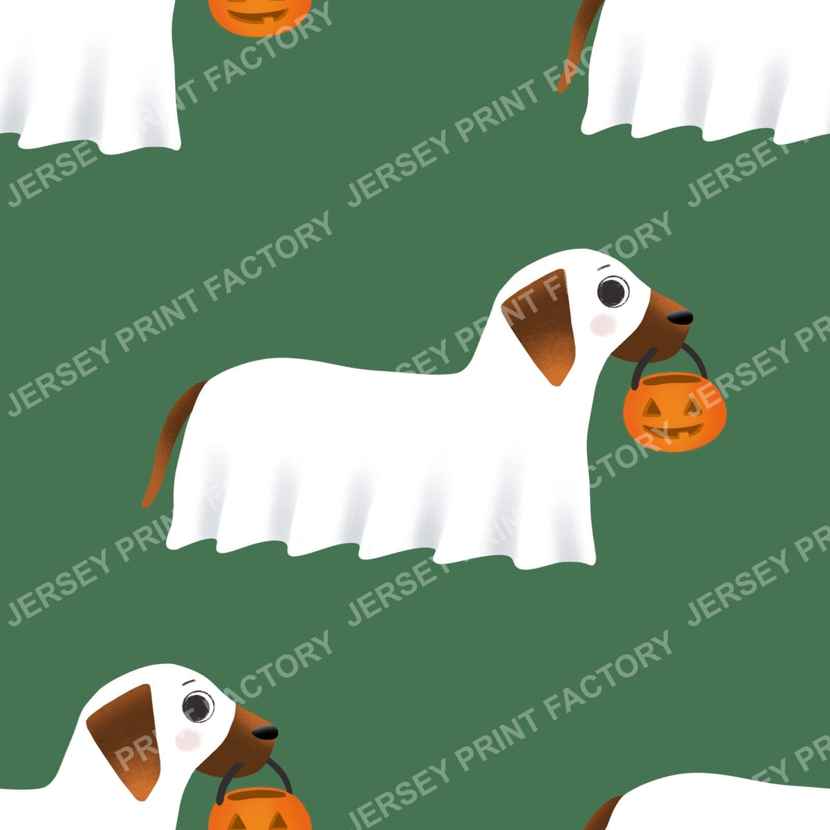 Trick Or Treat Dachshund Dog Halloweenie – Ghost Dog On Green