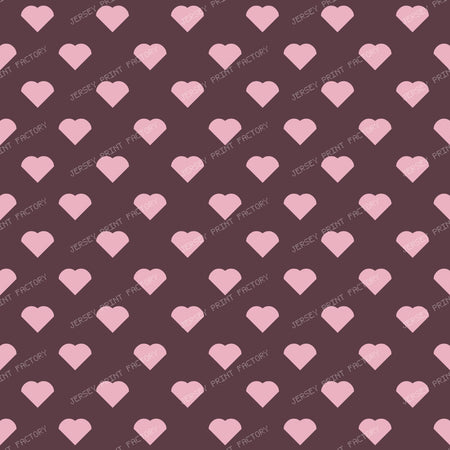 HeartsDotsBrown On Pink — Pink on Brown