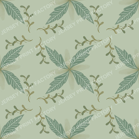 Botanical seamless pattern for fabric and wallpaper - Mint green