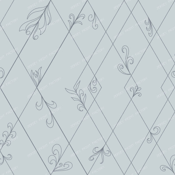 Art Deco Diamond Scroll Geometric in Soft Blue
