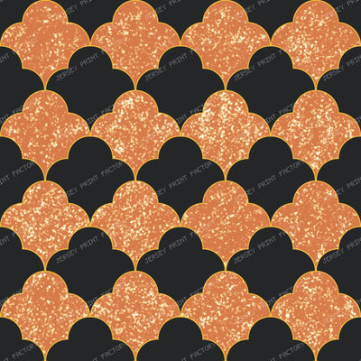Mosaic Tile / Halloween Geometric Coordinate Orange and Black
