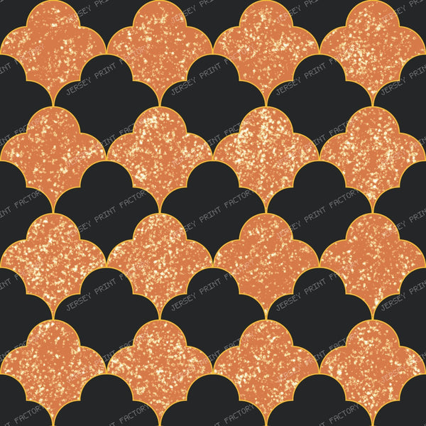 Mosaic Tile / Halloween Geometric Coordinate Orange and Black