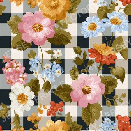 Flower on Plaid
