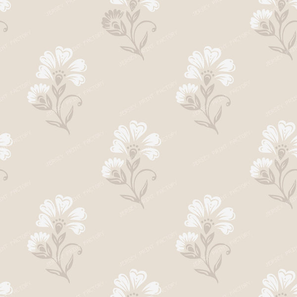 Beatrice   3 Colour Block Print Floral   Cream