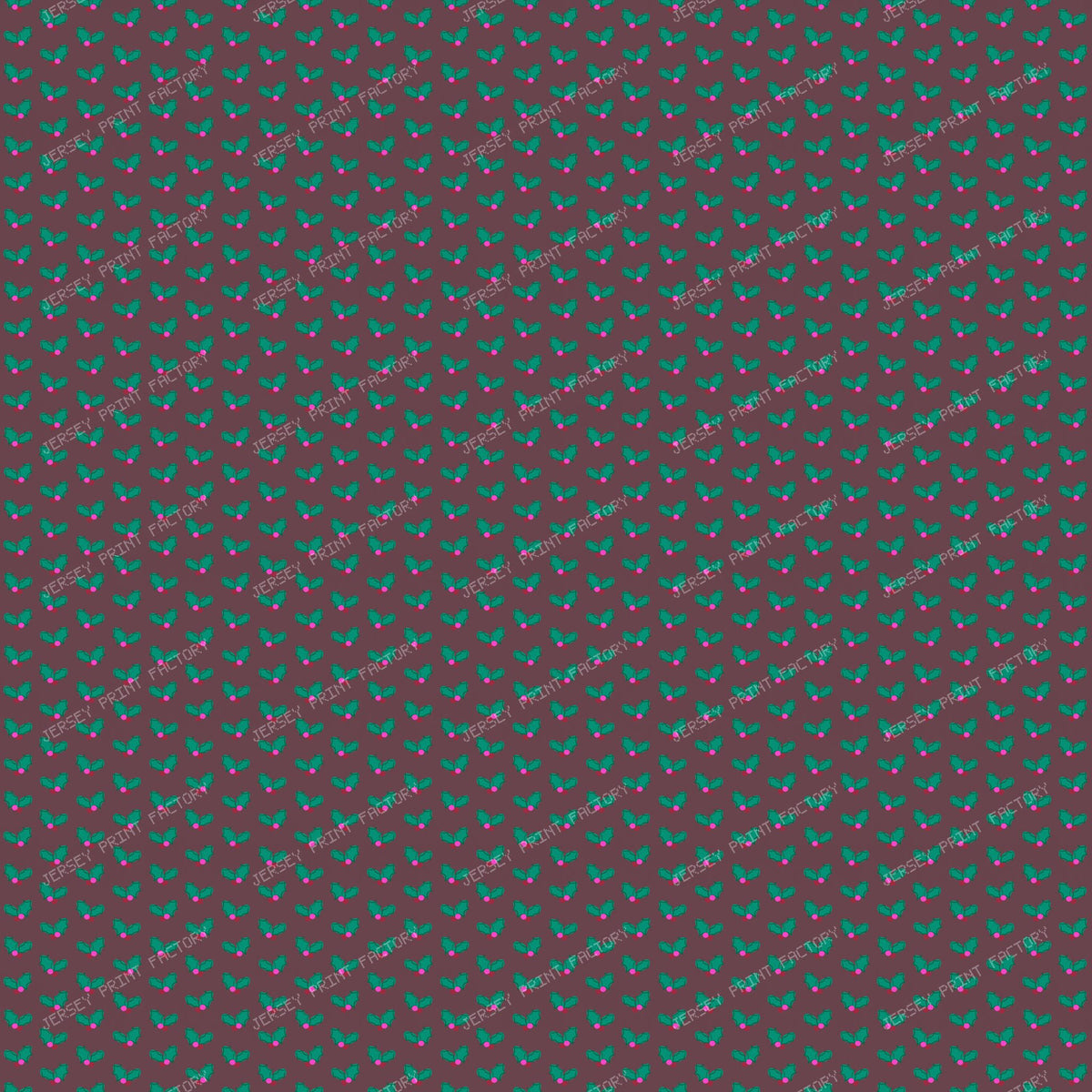Christmas Holly on Muted red