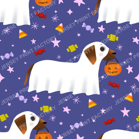 Trick Or Treat Dachshund Dog Halloweenie – Candy Toss On Purple