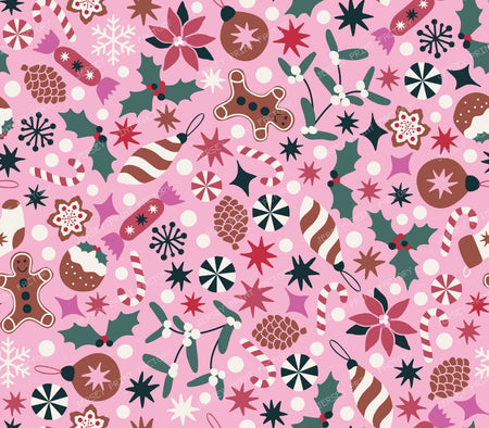 Merry Maximalist Pink and Red Fun Christmas Design