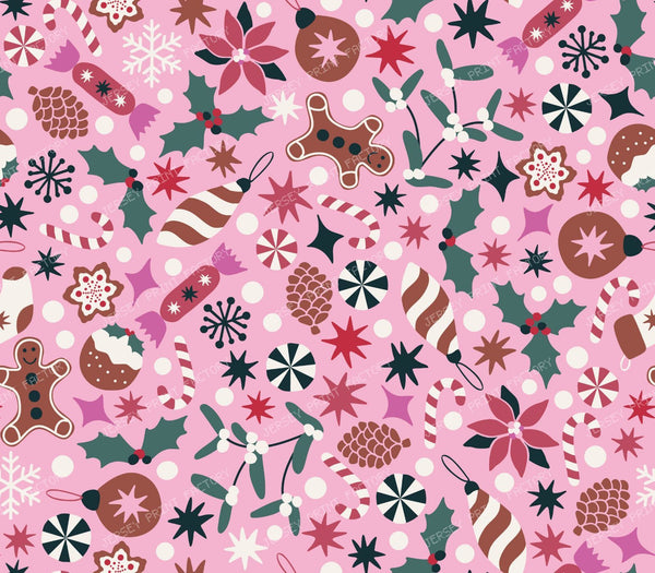Merry Maximalist Pink and Red Fun Christmas Design