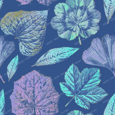 Forest Tree Leaves Botanical Pattern - Blue