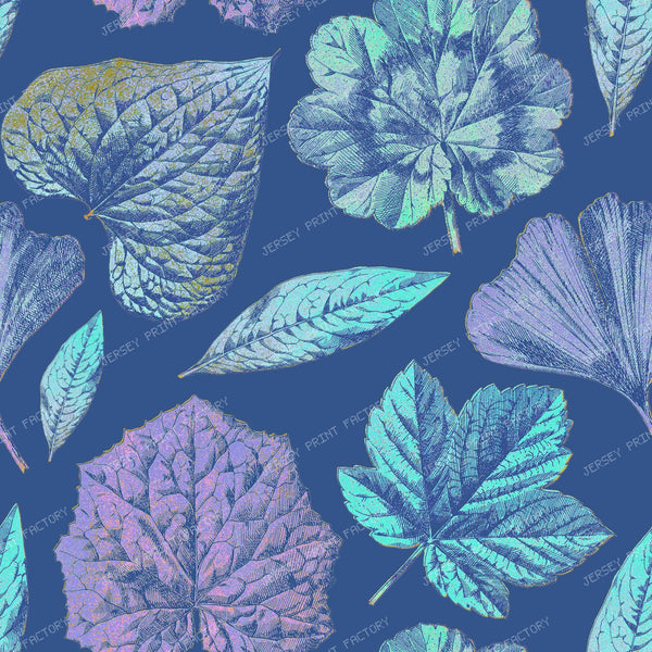 Forest Tree Leaves Botanical Pattern - Blue