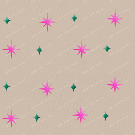 Pink Sparkle & Stars on Purple — Beige