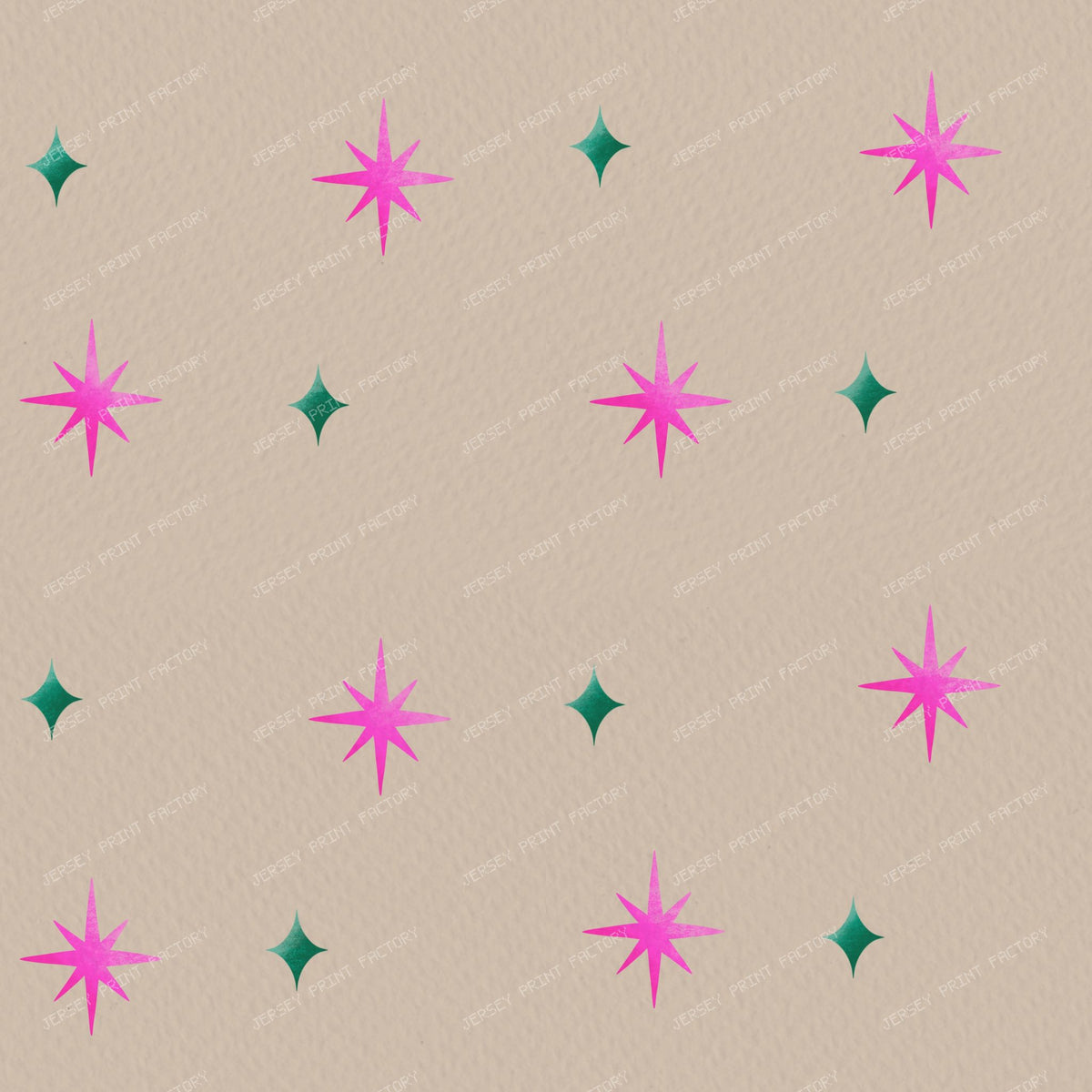 Pink Sparkle & Stars on Beige