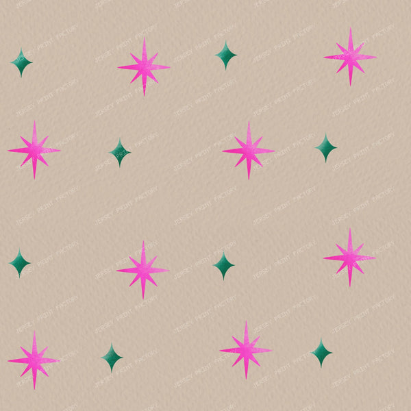 Pink Sparkle & Stars on Beige
