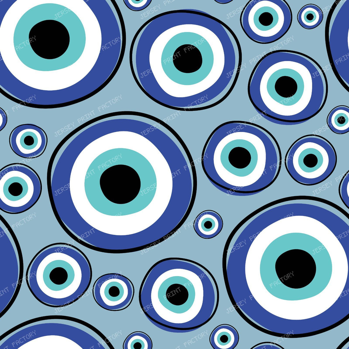 Evil Eye Pattern, Turkish Eye, Hamsa, Nazar Talisman, Mati, Mataki — Blue 1