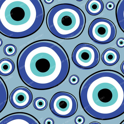 Evil Eye Pattern, Turkish Eye, Hamsa, Nazar Talisman, Mati, Mataki — Blue 1