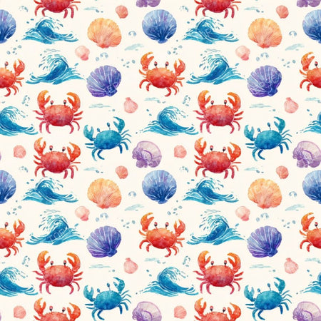 Colorful Coastal Animal crabs sea shell