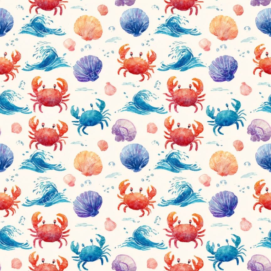 Colorful Coastal Animal crabs sea shell