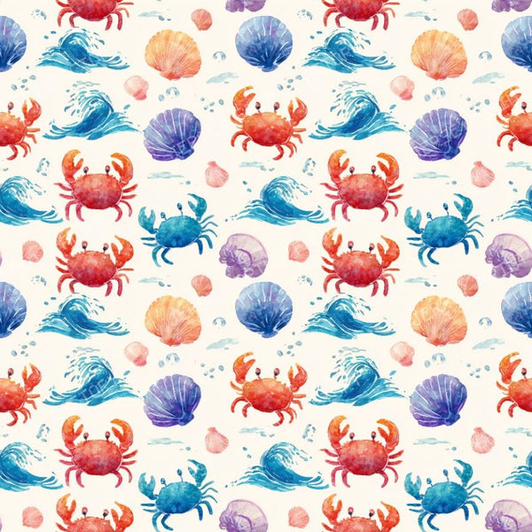 Colorful Coastal Animal crabs sea shell
