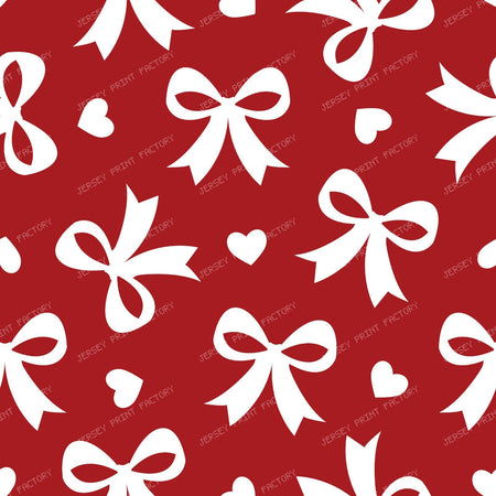 Bow Pattern, Coquette Bow, Ribbon, Cute Bow, White Bow, Hearts, Black — Red 3