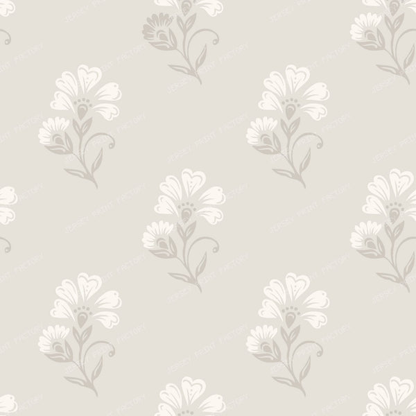 Beatrice   3 Colour Block Print Floral   Pale Gray