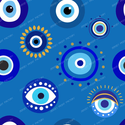 Evil Eye Pattern, Turkish Eye, Nazar, Mati, Mataki, Hamsa — Navy Blue