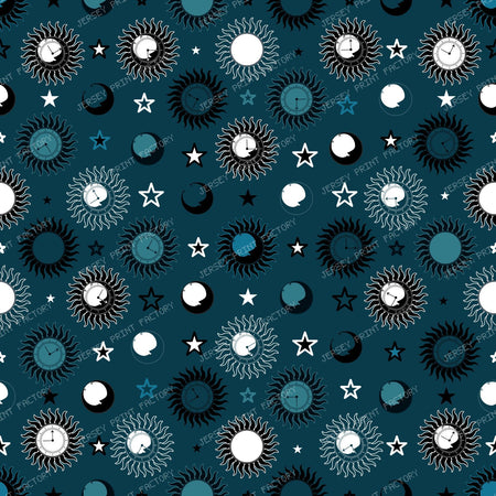 Celestial Clockwork (Wineberry) — Midnight Teal