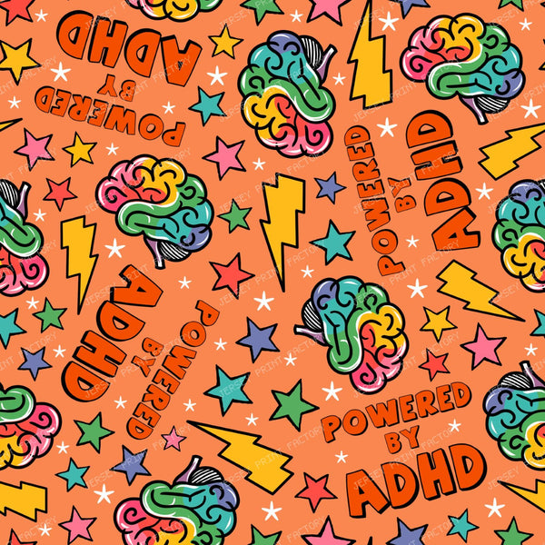 Powered by ADHD Colorful Brain  and Star  Orange