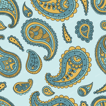 Blue Paisley, Persian Paisley, Paisley Pattern — Colorful 18