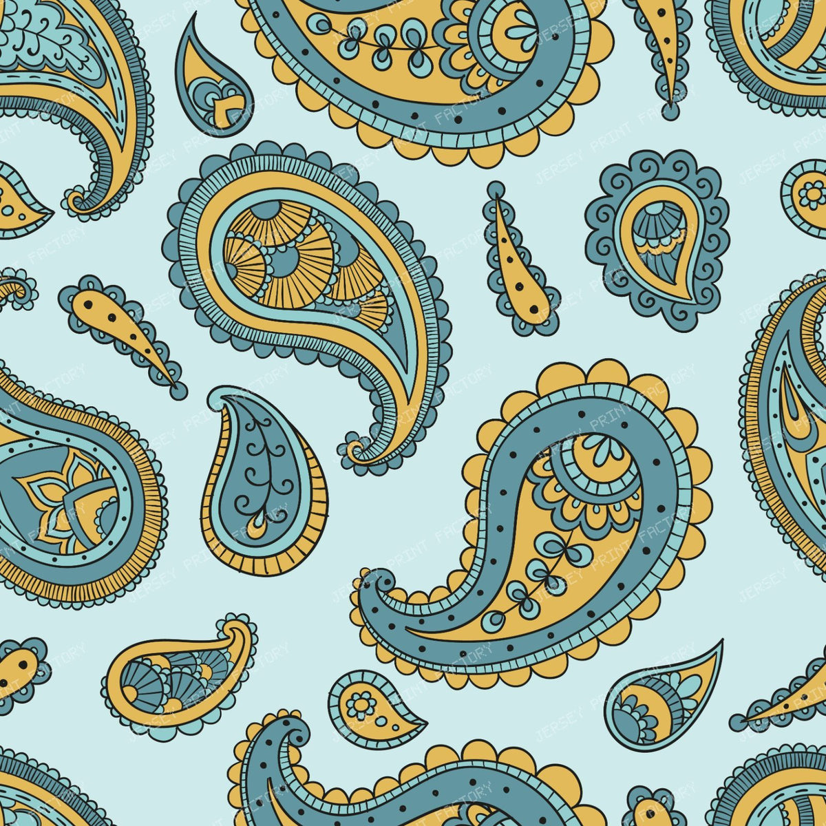 Blue Paisley, Persian Paisley, Paisley Pattern — Colorful 18