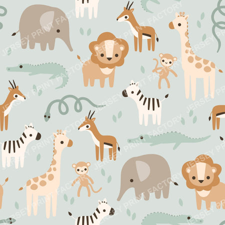 Jungle Animals on green