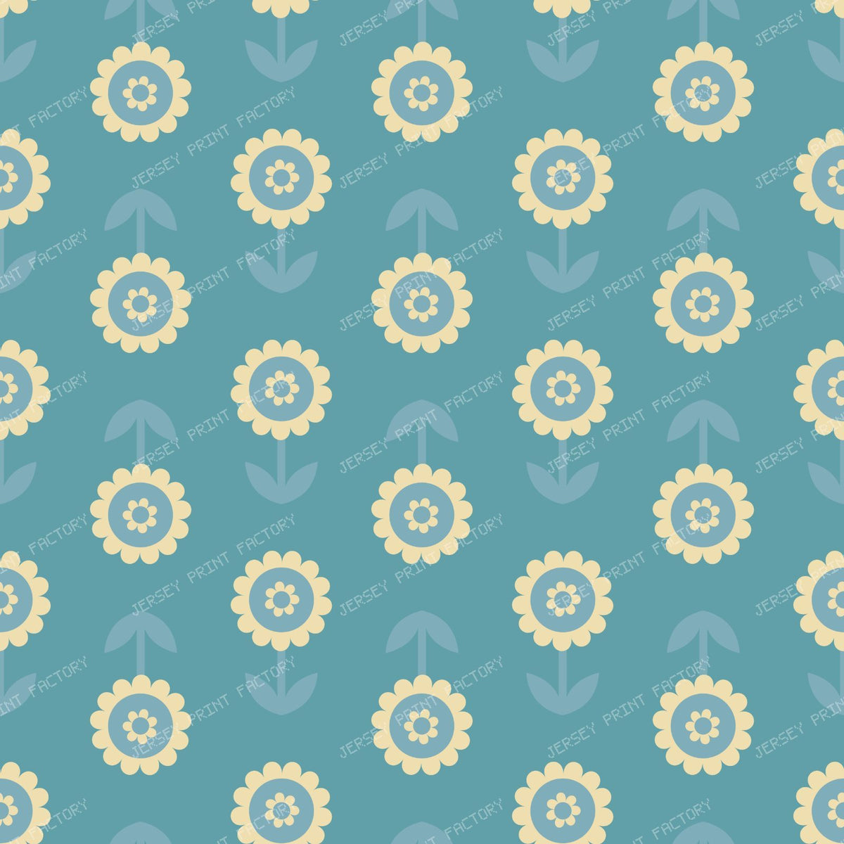 Pattern Of Flowers, Vintage Flowers, Retro Pattern, Blue