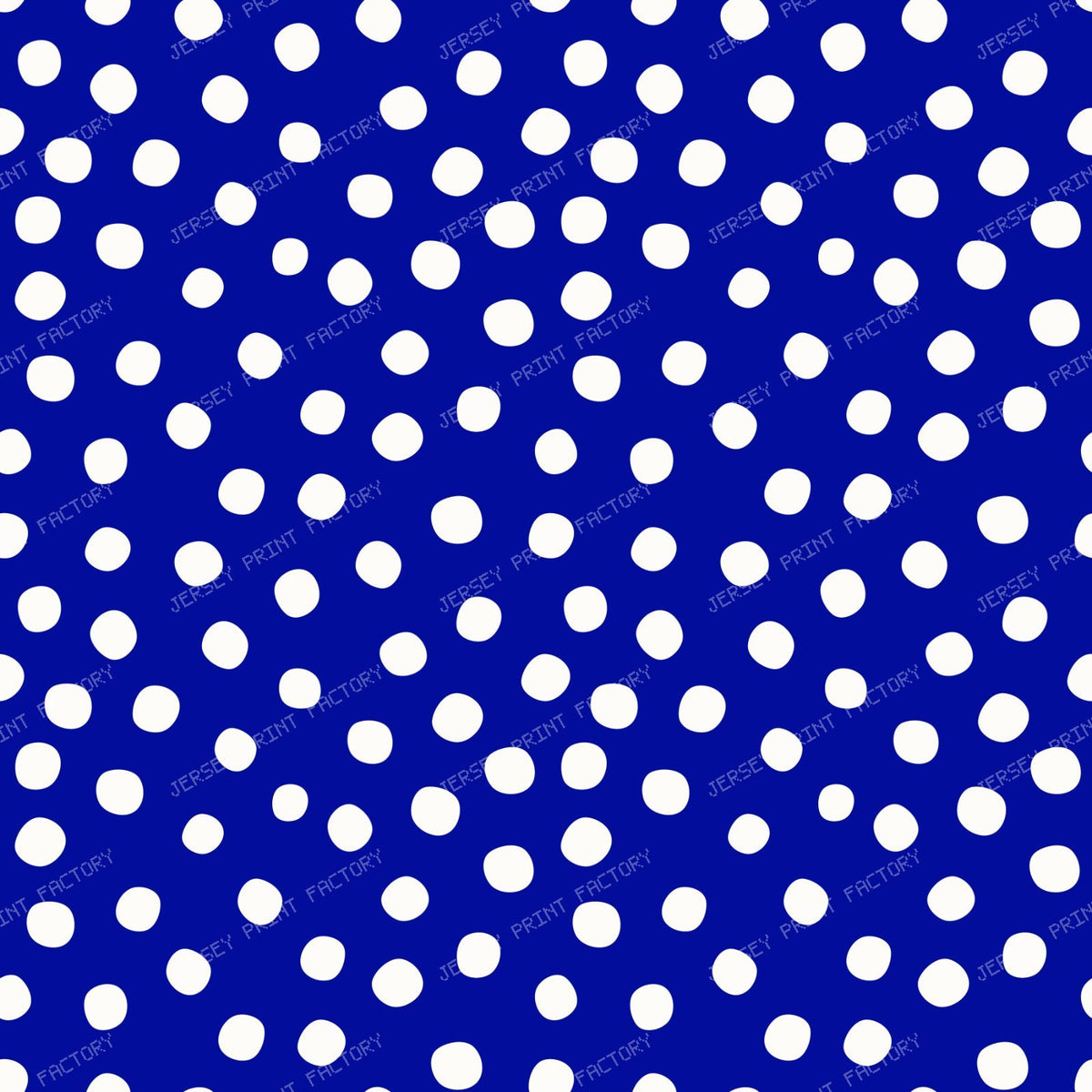 Polish Pottery Stoneware Ivory Polkadots On Cobalt Blue
