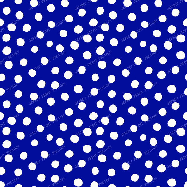 Polish Pottery Stoneware Ivory Polkadots On Cobalt Blue