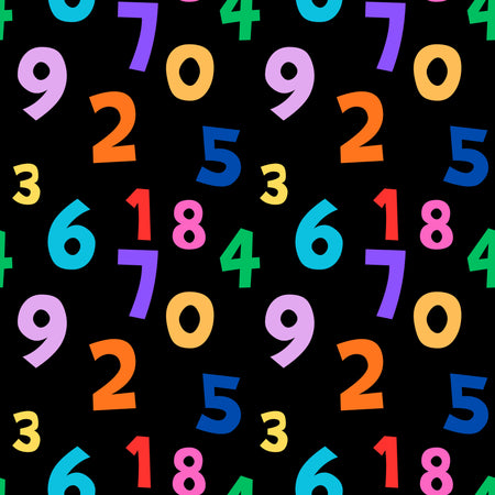 Numbers on Black Background