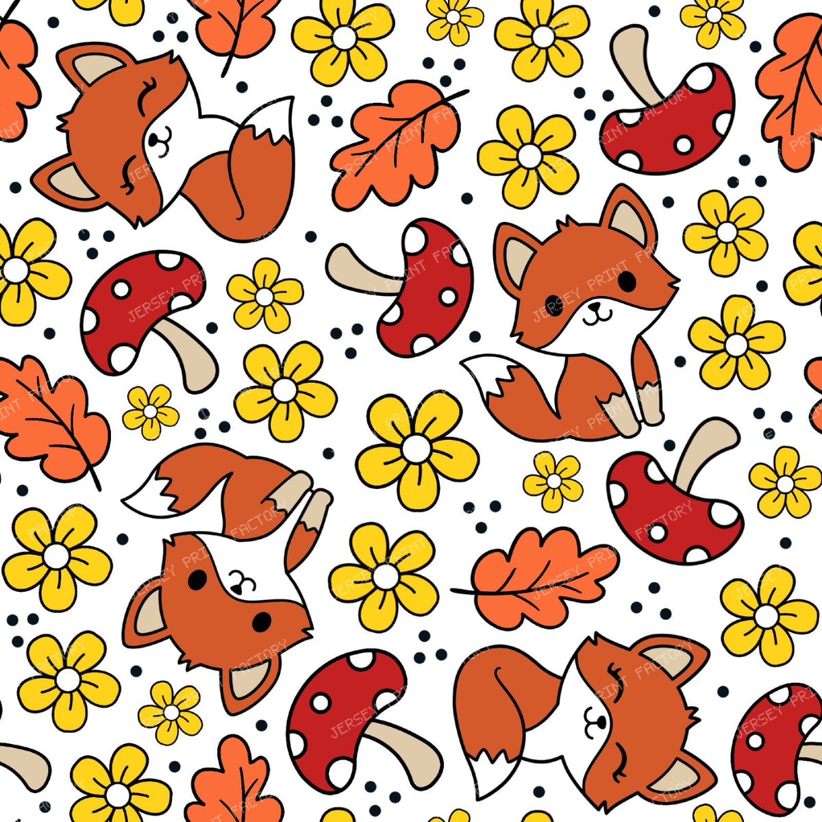 Cute Fall Fox Friends in Rusty Red
