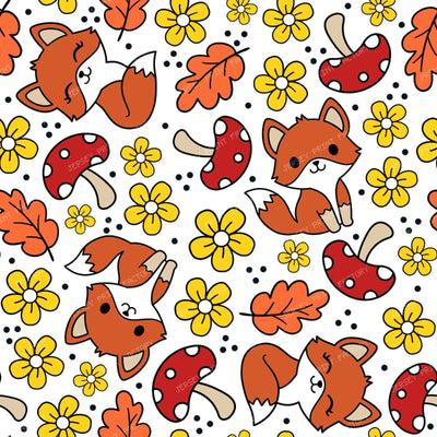 Cute Fall Fox Friends in Rusty Red