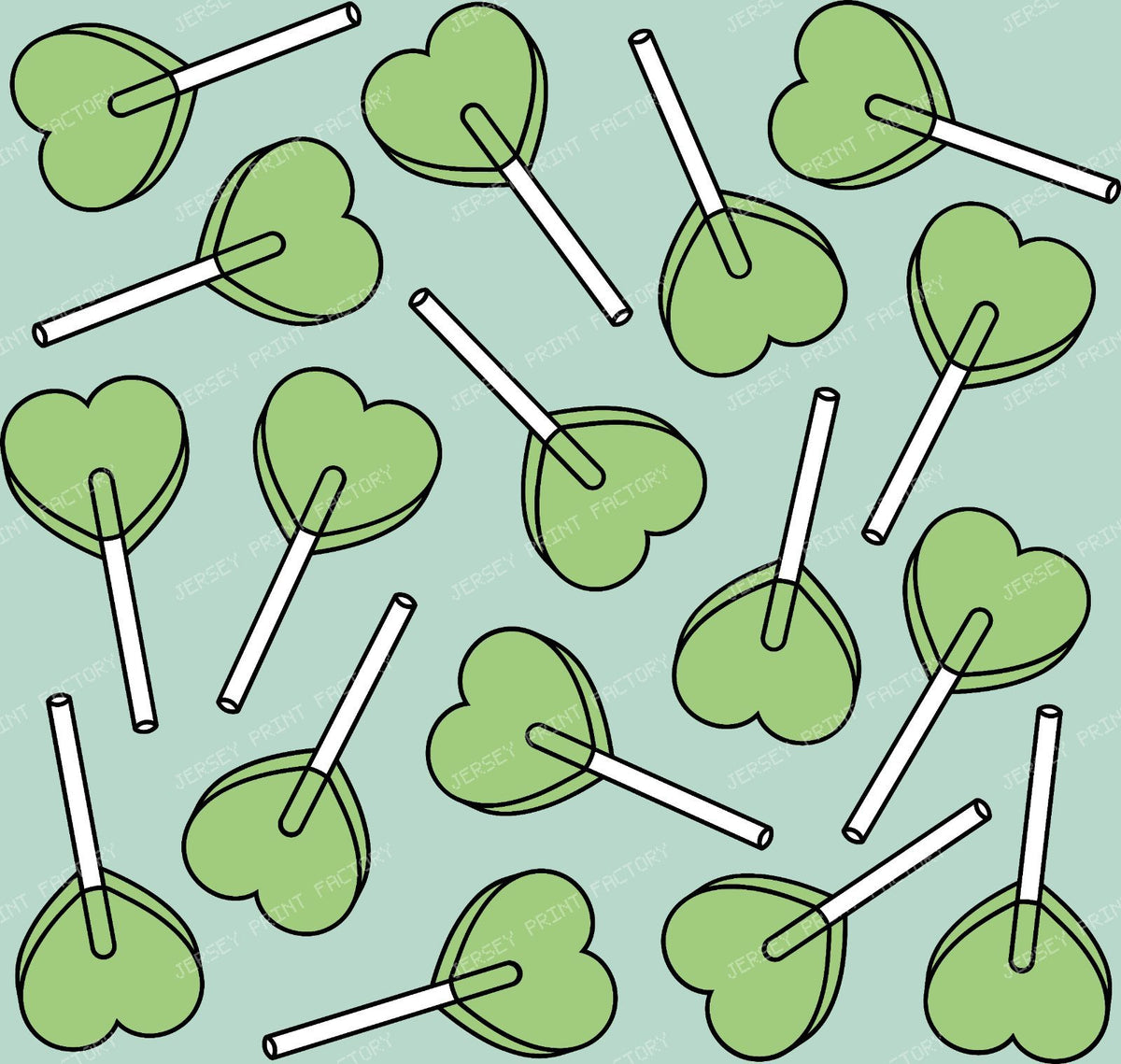 Blue Lollipops, Heart Lollipops, Lollipop Pattern — Green 5