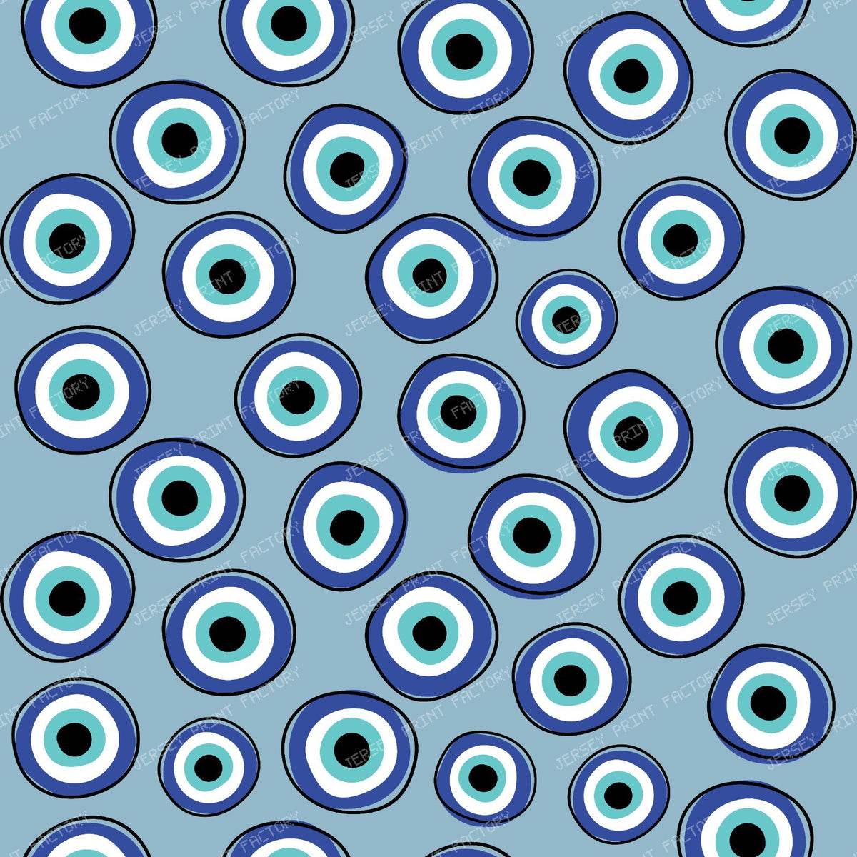 Evil Eye Pattern, Turkish Eye, Nazar Talisman, Mati, Mataki, Hamsa — Blue 1