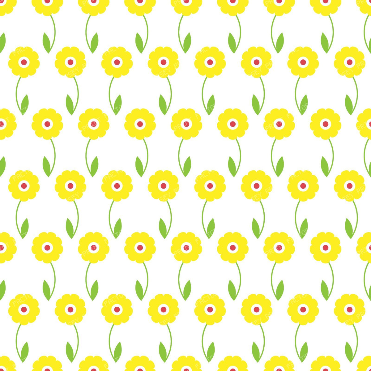 Pattern Of Flowers, Yellow Flowers, Greenery